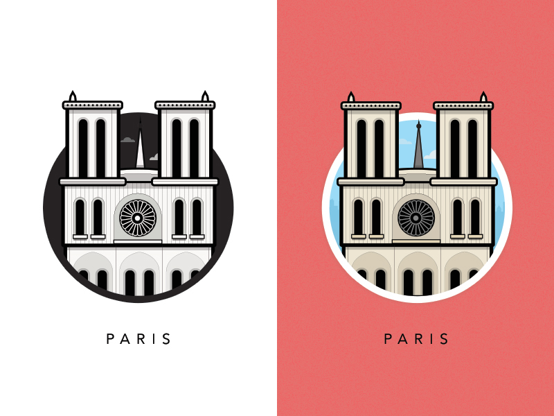 Famous Landmarks - Arc de triomphe de l'Étoile - Paris - France - illustrations de monuments célèbres européens par Al Power - Studio Karma